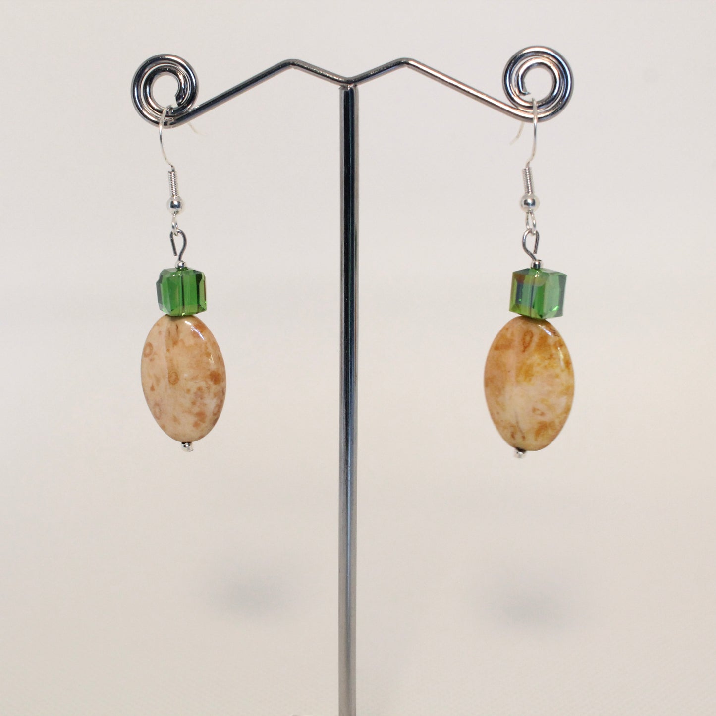 Glass and stone effect earring
