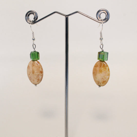 Glass and stone effect earring