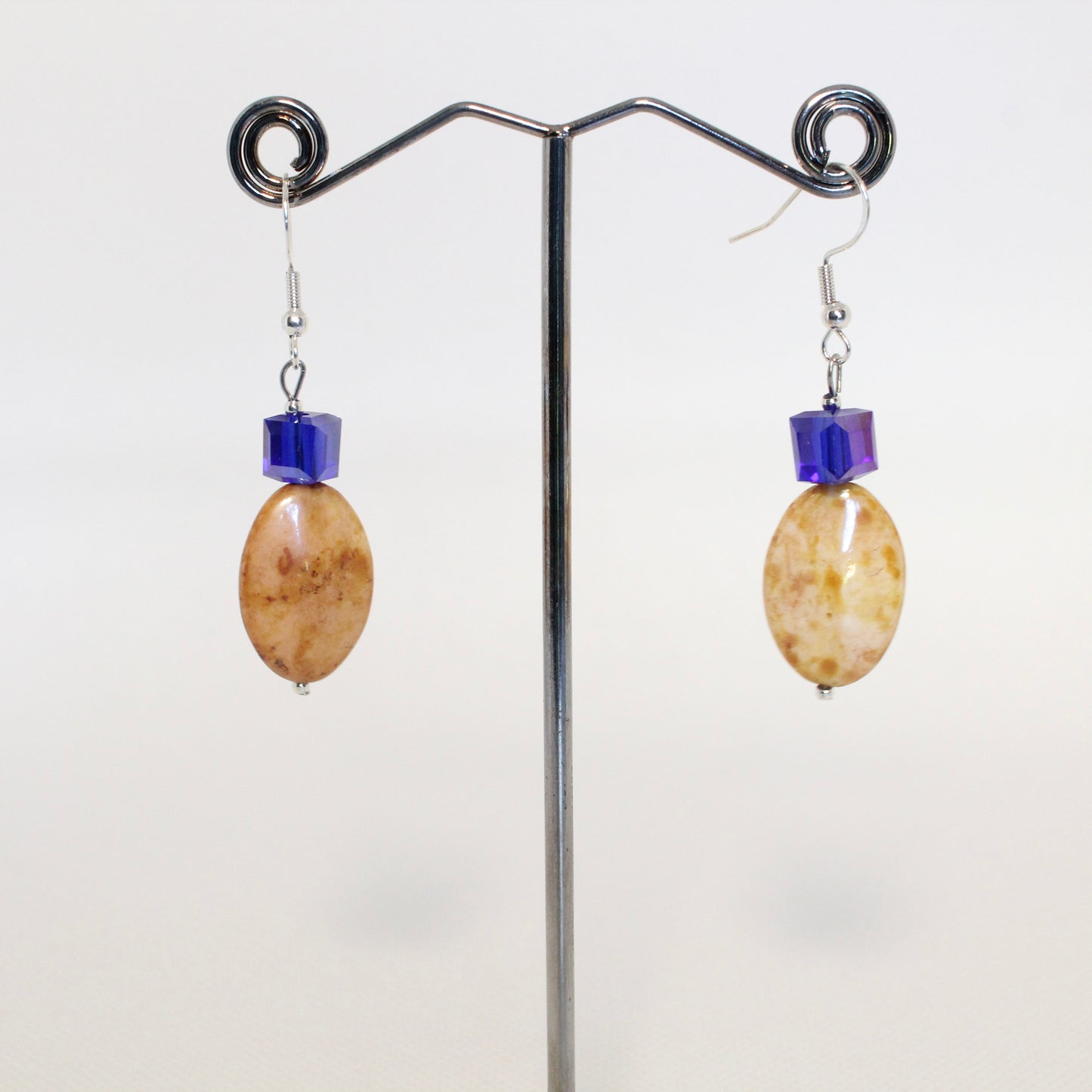 Glass and stone effect earring