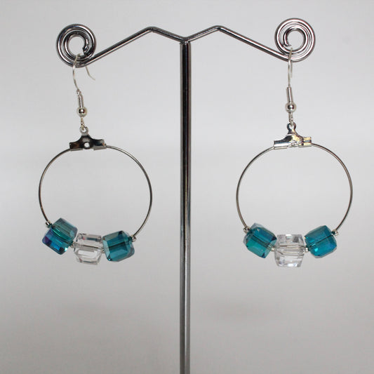 Earrings 2 Hoop Blue