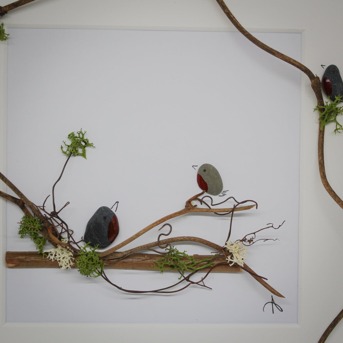 Pebble Art - Robins