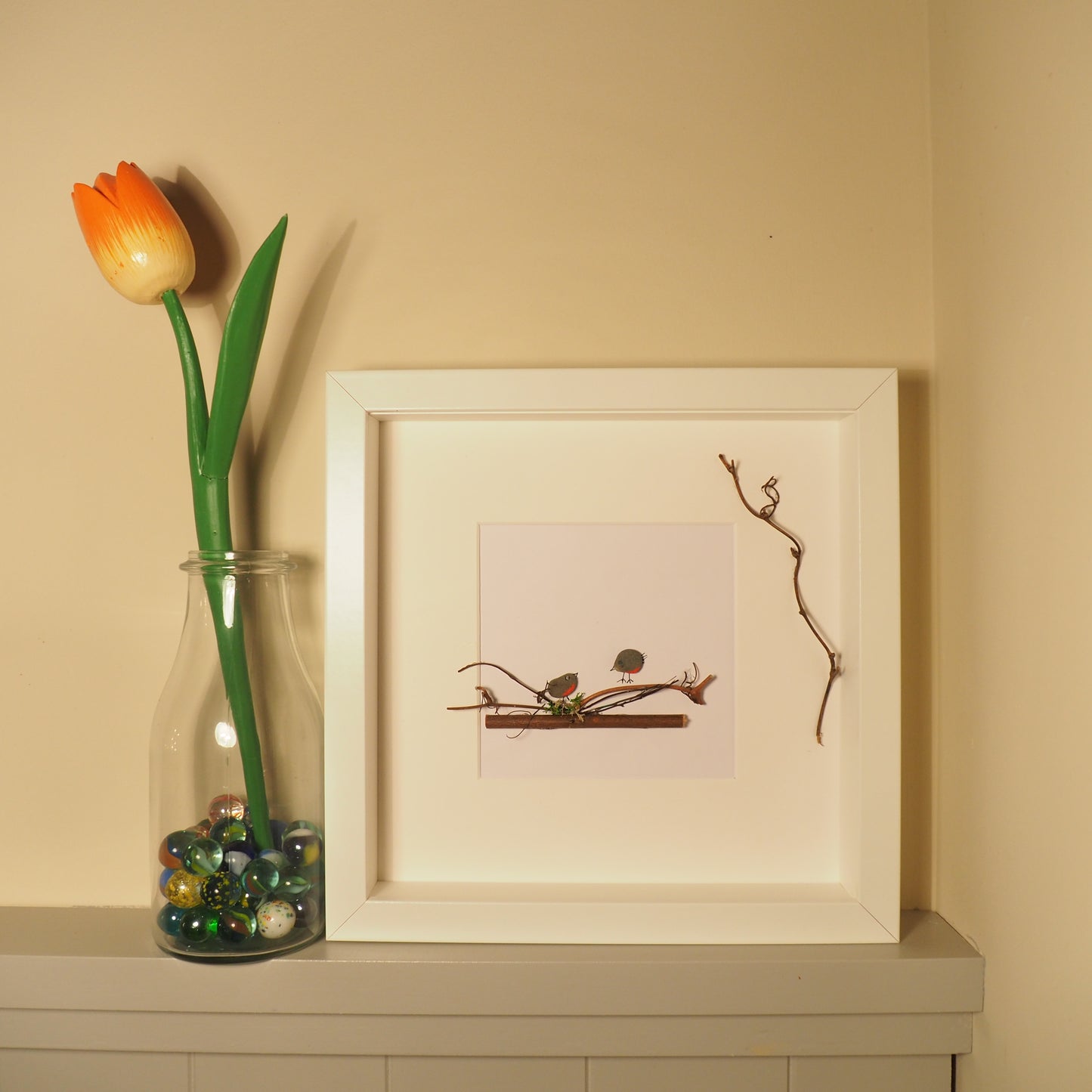 Pebble Art - Robins